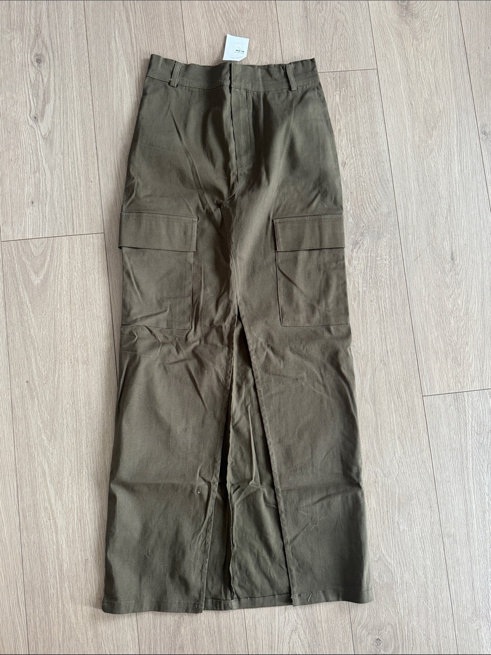 WinWin Olive Green Cargo Wide-Leg Pants